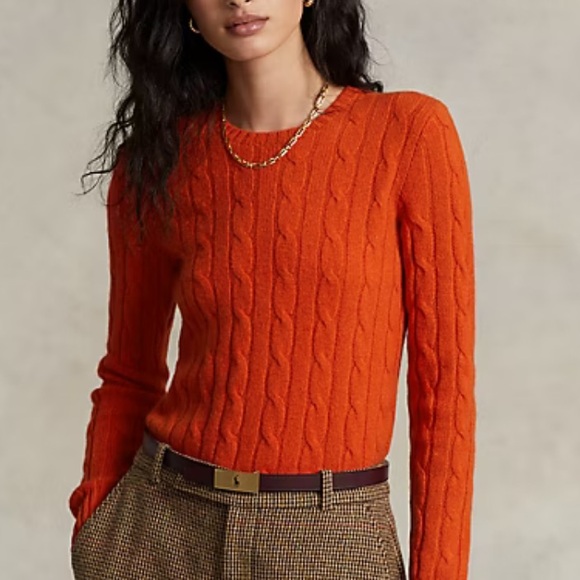 Polo Ralph Lauren The Iconic Cable-Knit CashmereSweater NEW Small